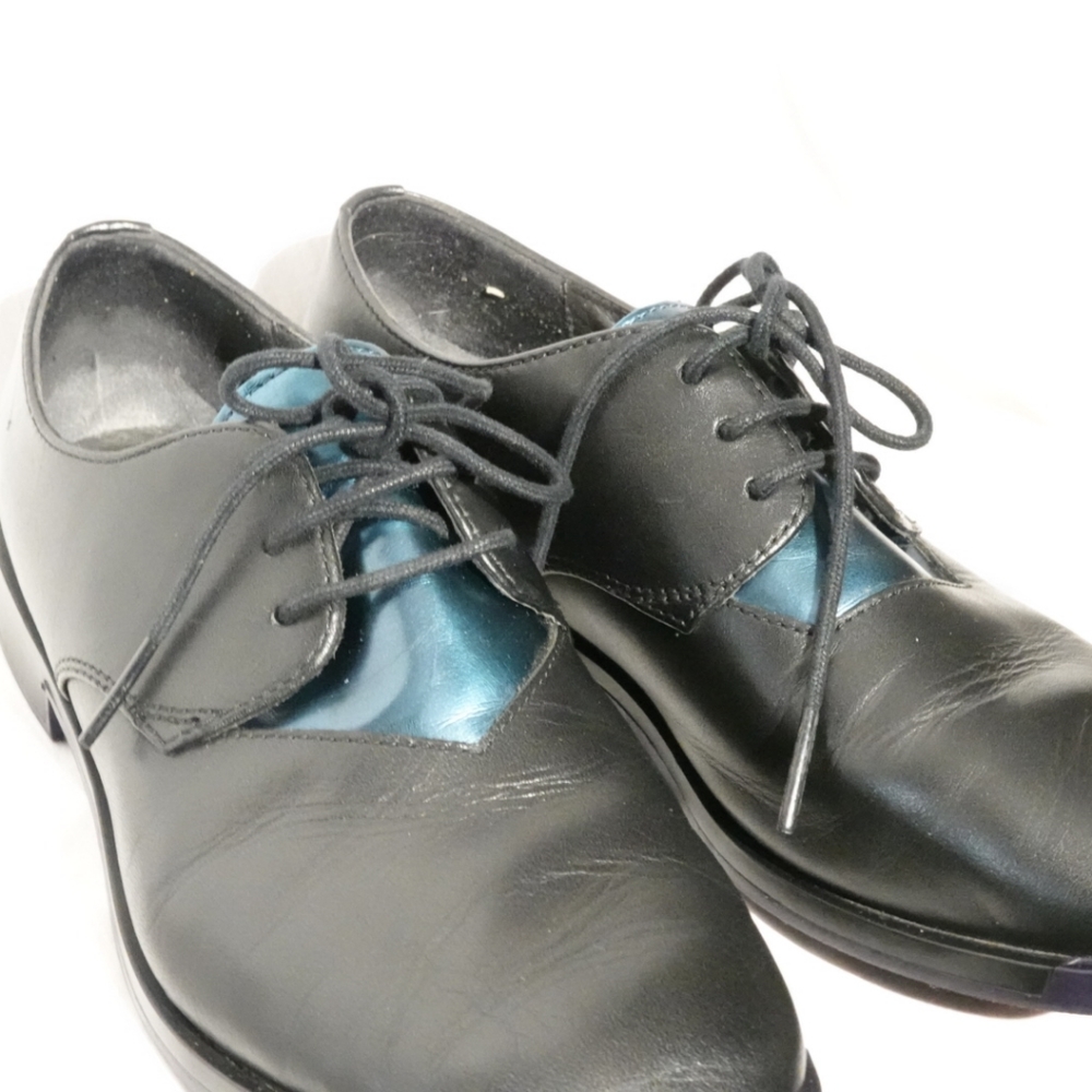 CAMPER - TWINS Black with Metallic Blue Contrast Laced Oxfords, size 37 - Picture 8 of 10